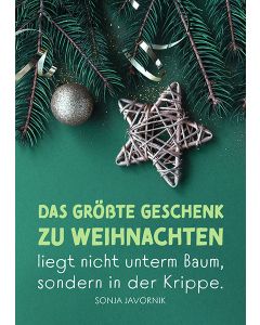 Postkarte 'Das größte Geschenk zu Weihnachten liegt nicht un