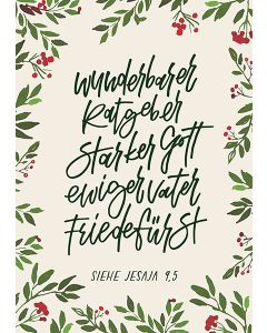 Postkarte 'Wunderbarer Ratgeber, starker Gott, ewiger Vater,