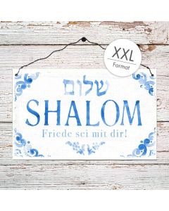 Holzschild groß XXL - Shalom