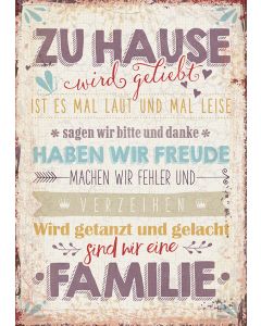 Postkarte 'zu Hause - Familienregeln' 1EX