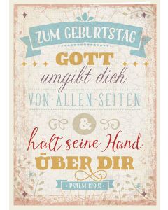 Faltkarte 'Zum Geburtstag' Vintage 1EX