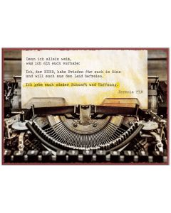 Metallschild 'Denn ich allein weiß, was ich mit euch vorhabe