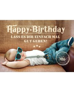 Postkarte 'Happy Birthday - Gut gehen lassen' 1EX