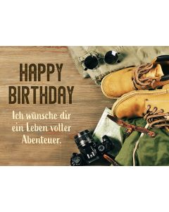 Postkarte 'Happy Birthday - Abenteuer' 1EX