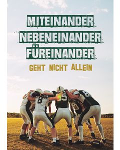 Postkarte 'Miteinander Nebeneinander Füreinander geht nicht