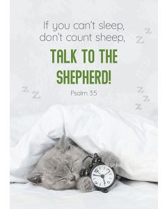 Postkarte 'If you can't sleep, don't count sheep, talk to th