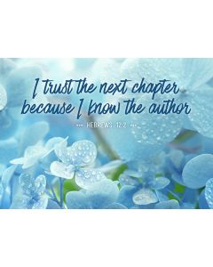 Postkarte 'I trust the next chapter because I know the autho
