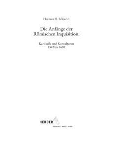 Die Anfänge der römischen Inquisition