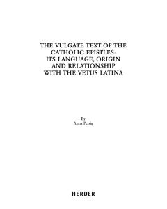 The Vulgate Text of the Catholic Epistles: