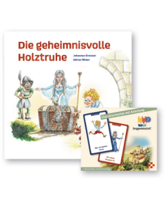 Basisset Buch "Die geheimnisvolle Holztruhe" und Charakterkarten