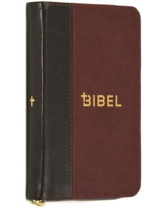 Die Bibel – Schlachter 2000 – Miniaturausgabe (PU-Einband, grau/braun, Goldschnitt, Reißverschluss)