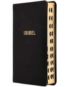 Schlachter 2000 Bibel - Taschenausgabe (Softcover, schwarz, Goldschnitt, Griffregister)
