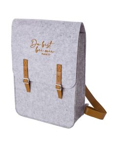 Rucksack 'Du bist bei mir Psalm 23' hellgrau