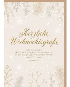 Faltkarte 'Herzliche Weihnachtsgrüße' 1x