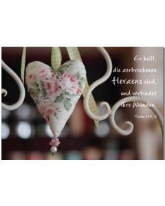 Postkarte 'Er heilt, die zerbrochenen'