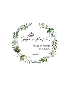 Postkarte 'Alle Sorgen werft auf ihn, denn er sorgt für euch'
