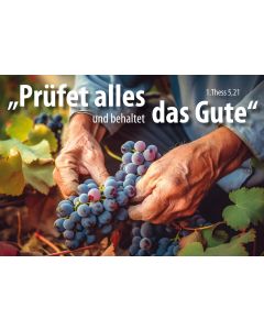 Postkarte 'Prüfet alles und behaltet das Gute. 1.Thess 5,21'